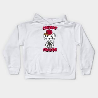 Cute dalmatian dog is a content creator Kids Hoodie